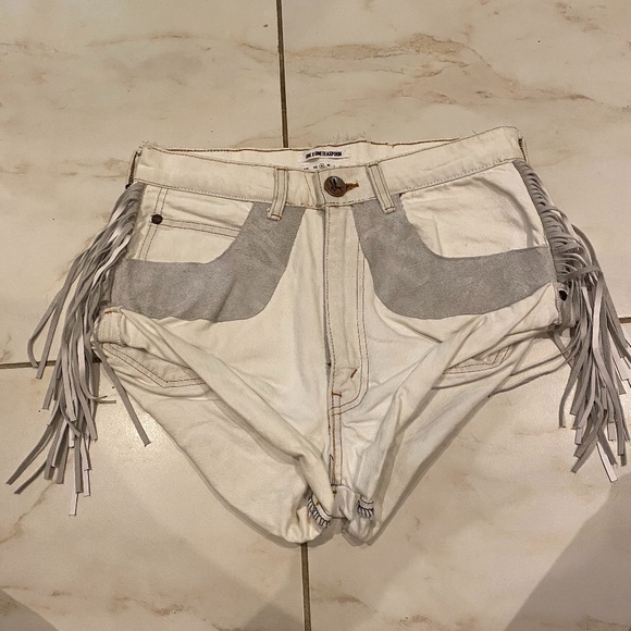 One Teaspoon Vintage Western Fringe Bandits Denim - Picture 2 of 5